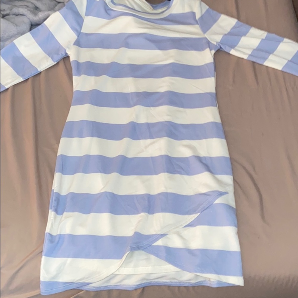 Blue striped dress